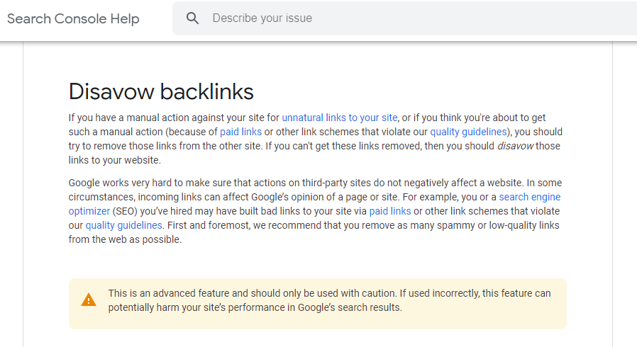 Google Disavow backlinks
