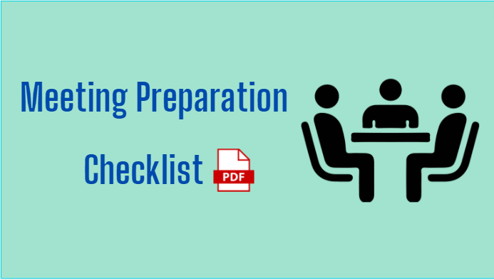 Meeting Preparation Checklist pdf Before Meeting the Outline to The Effective Meetings