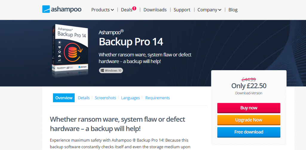 Best Backup Software - Ashampoo Backup Pro 14