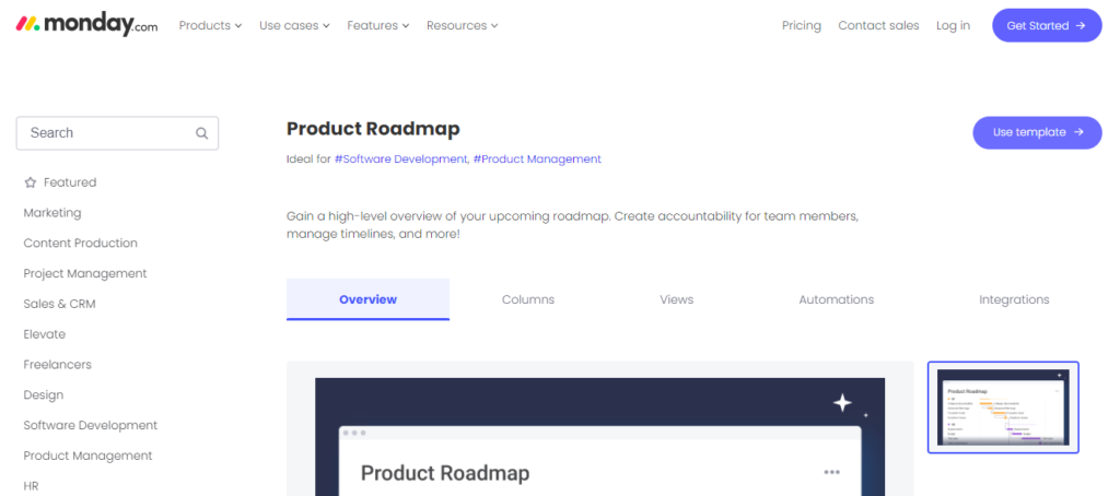 7 Best Roadmap Software Of 2024 Project Management Tools   Best Roadmap Software Monday Roadmap Tool 1024x454 