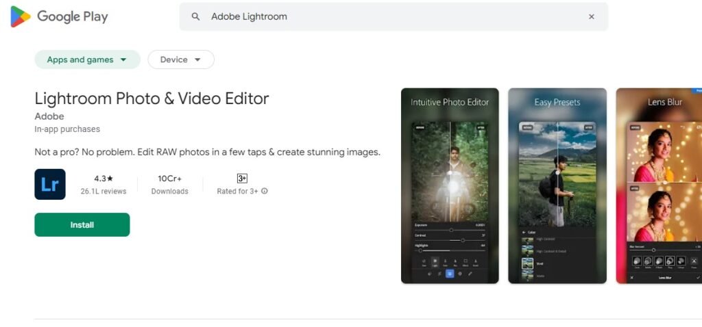 Best Photo Editing for Android Apps - Lightroom