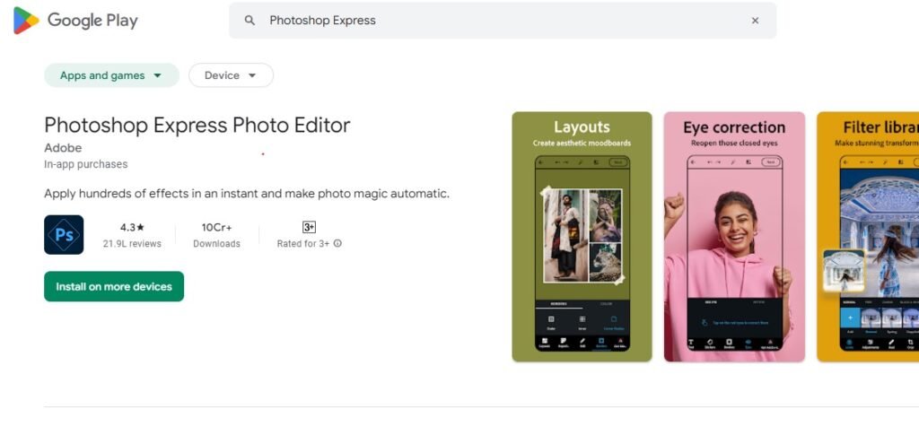 Best Photo Editing for Android Apps - Photoshop Express Photo Editor