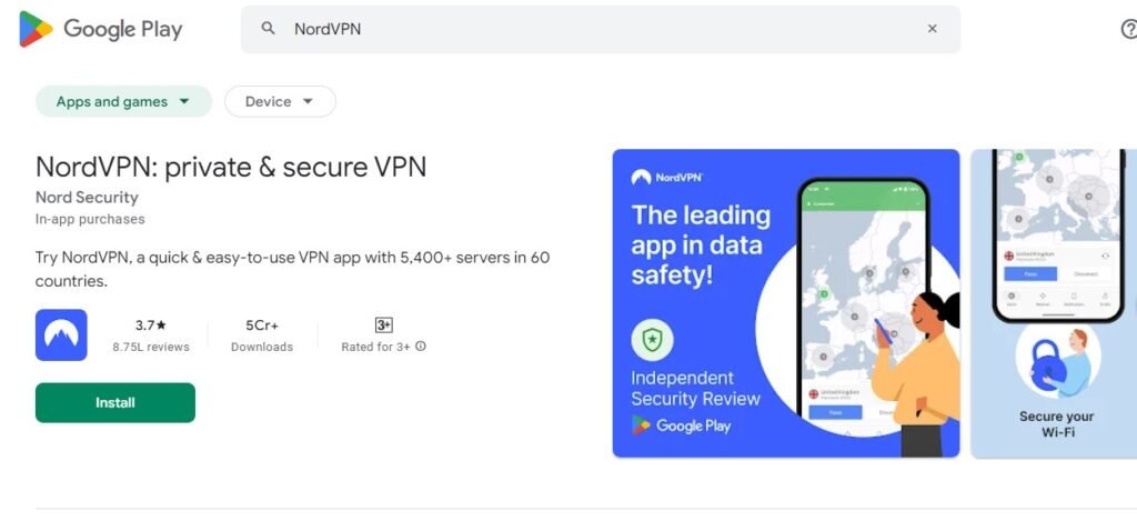 Best VPN for Android Apps - NordVPN