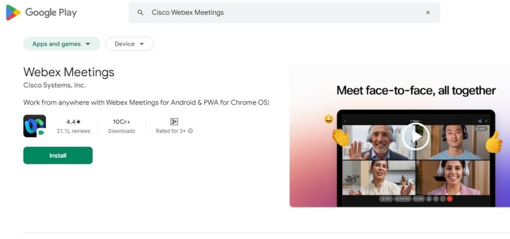 Best Video Conferencing for Android Apps - Webex Meetings