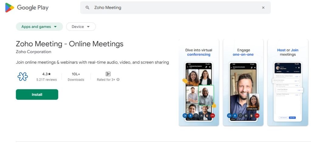 Best Video Conferencing for Android Apps - Zoho Meeting