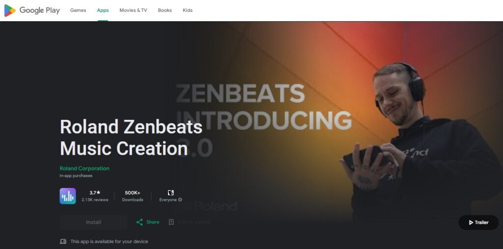 Best Music Making for Android Apps - Zenbeats By Roland