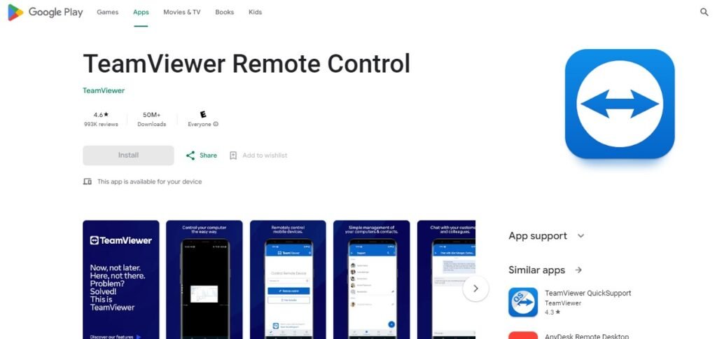 Best Remote Access for Android Apps - Teamviewer