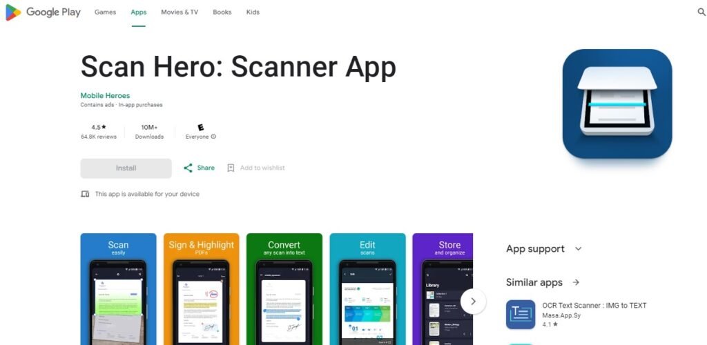 Best Scanner for Android Apps - Scan Hero