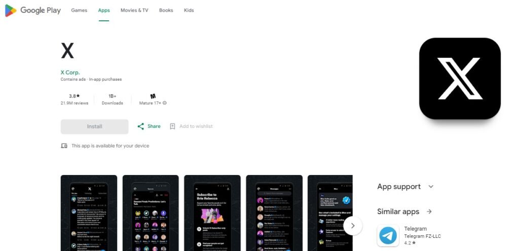 Best Social Media for Android Apps - X Twitter