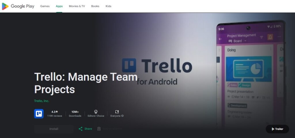 Best Team Collaboration for Android Apps - Trello