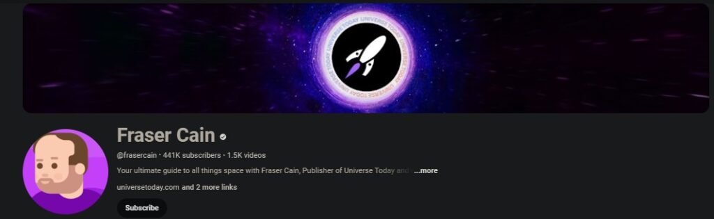 Best Astronomy YouTube Channels - Fraser Cain