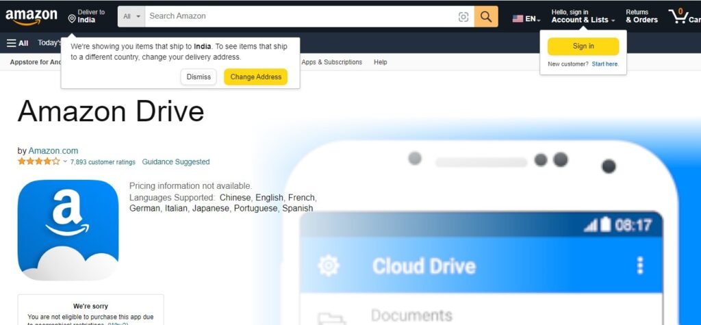 Best Cloud Storage for Android Apps - Amazon Drive