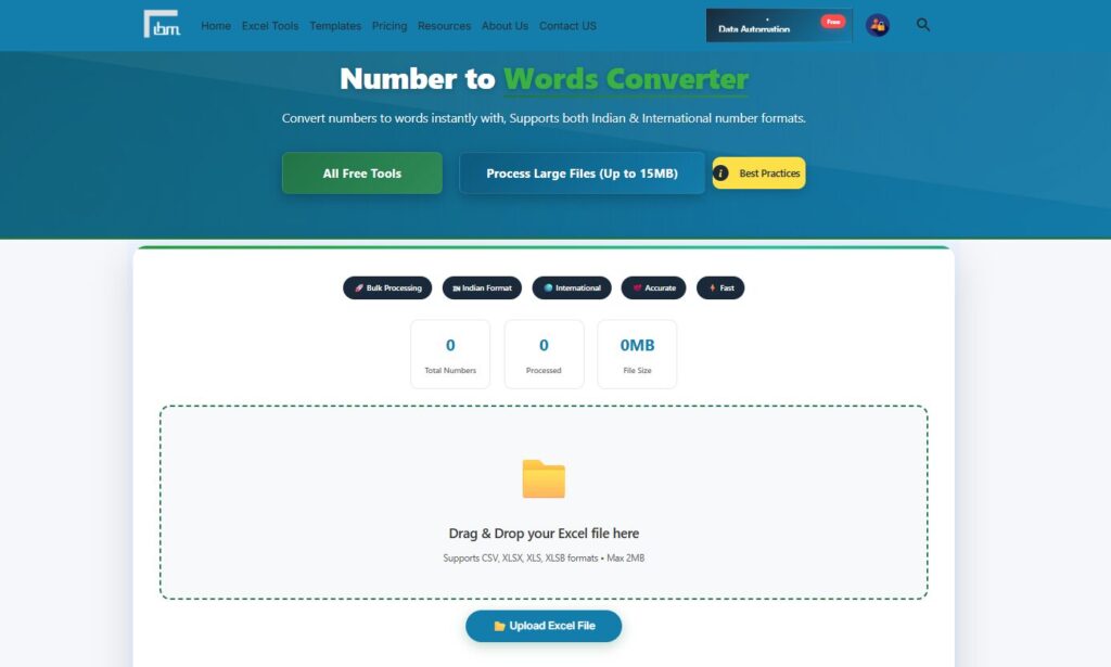 Number to Words Converter - IBusiness Excel Tools