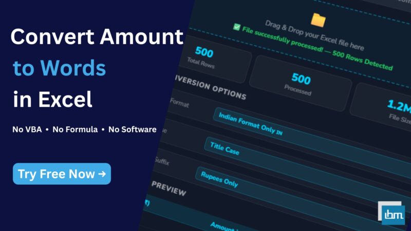 Convert Amount to Words in Excel Online - No VBA, No Formula Required