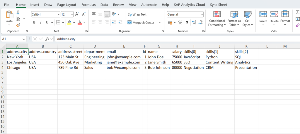 Convert JSON to Excel Online Free Download JSON to Excel File- IBusiness Excel Tools