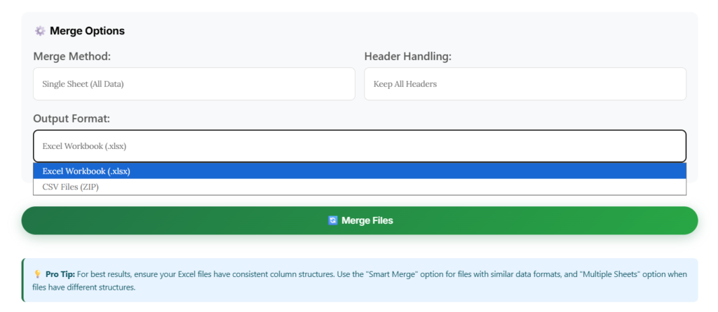 Merge Multiple Excel Files Into One Online Free Output Format – IBusiness Excel