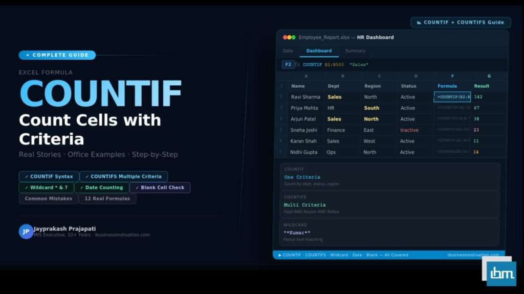 COUNTIF Formula Excel – Count Cells with Criteria [Complete Guide]