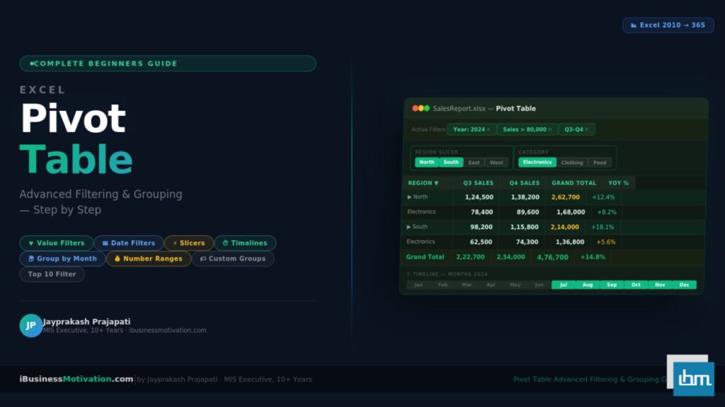 Excel Pivot Table Advanced Filtering and Grouping Ultimate Guide