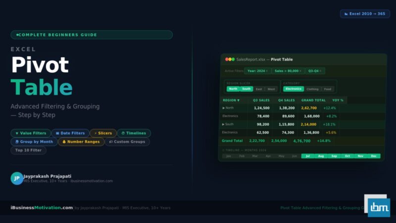 Excel Pivot Table Advanced Filtering and Grouping Ultimate Guide