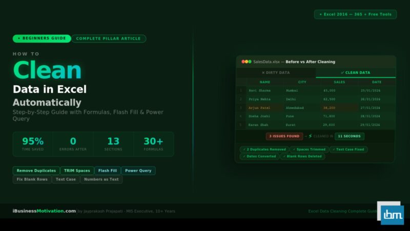 How to Clean Data in Excel Automatically - Beginners Complete Guide